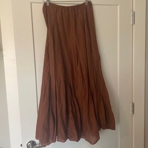 Rust Maxi Flowy Skirt
